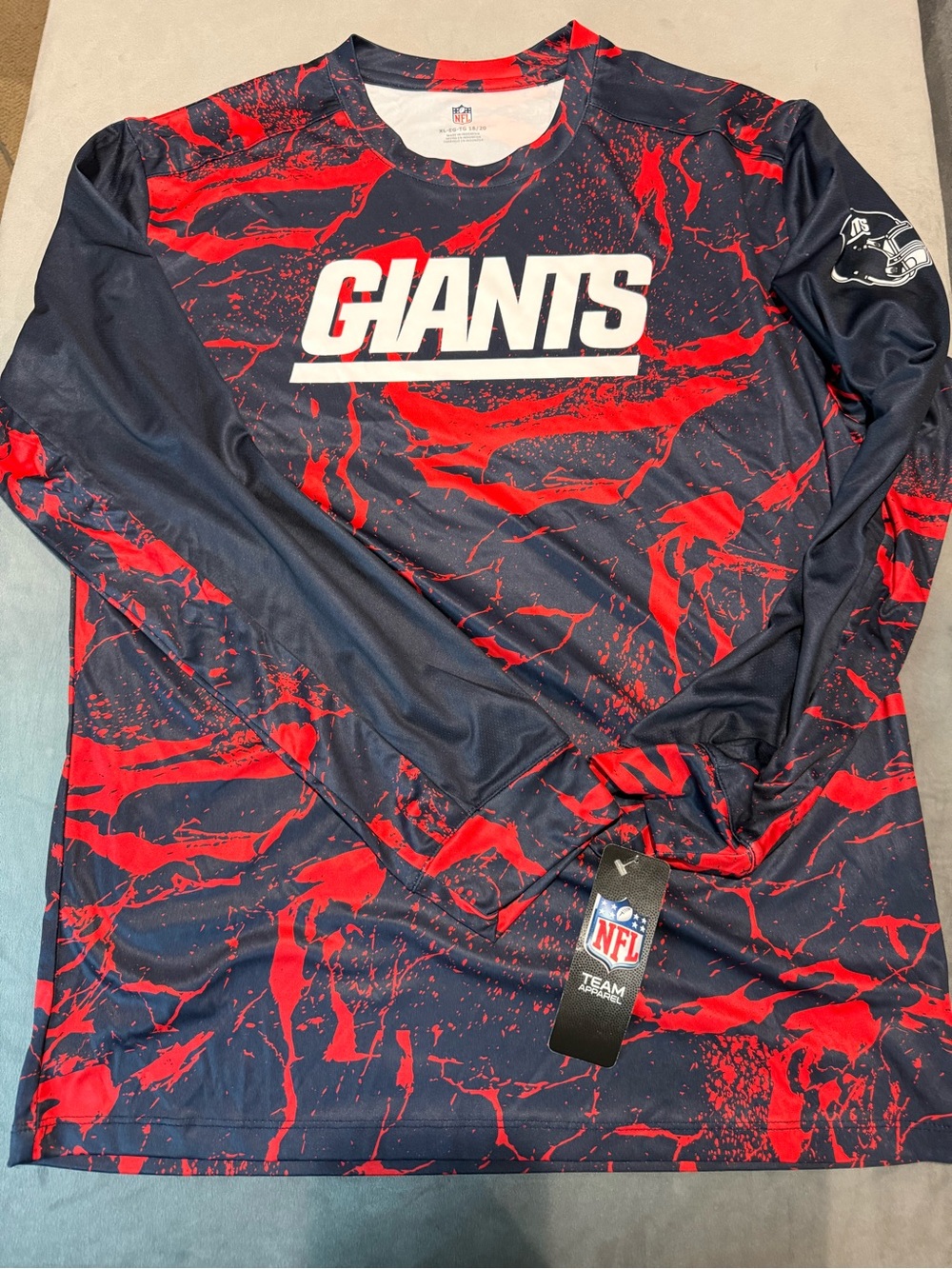 NFL Giants Long-Sleeve Team Shirt - Navy & Red